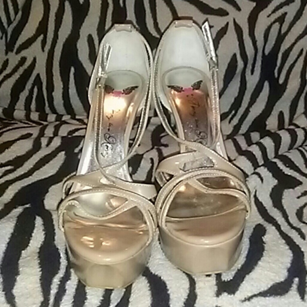 Beige high heels